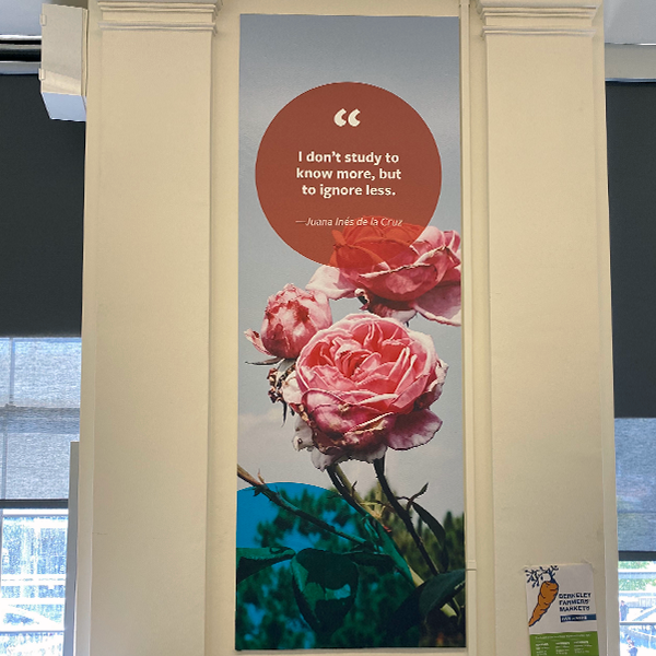 Scholar Space Banner with rose and quote